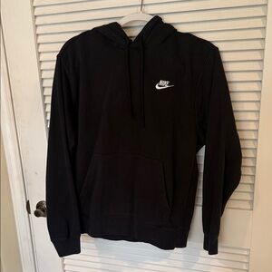 Nike Black Hoodie with White Swoosh Logo